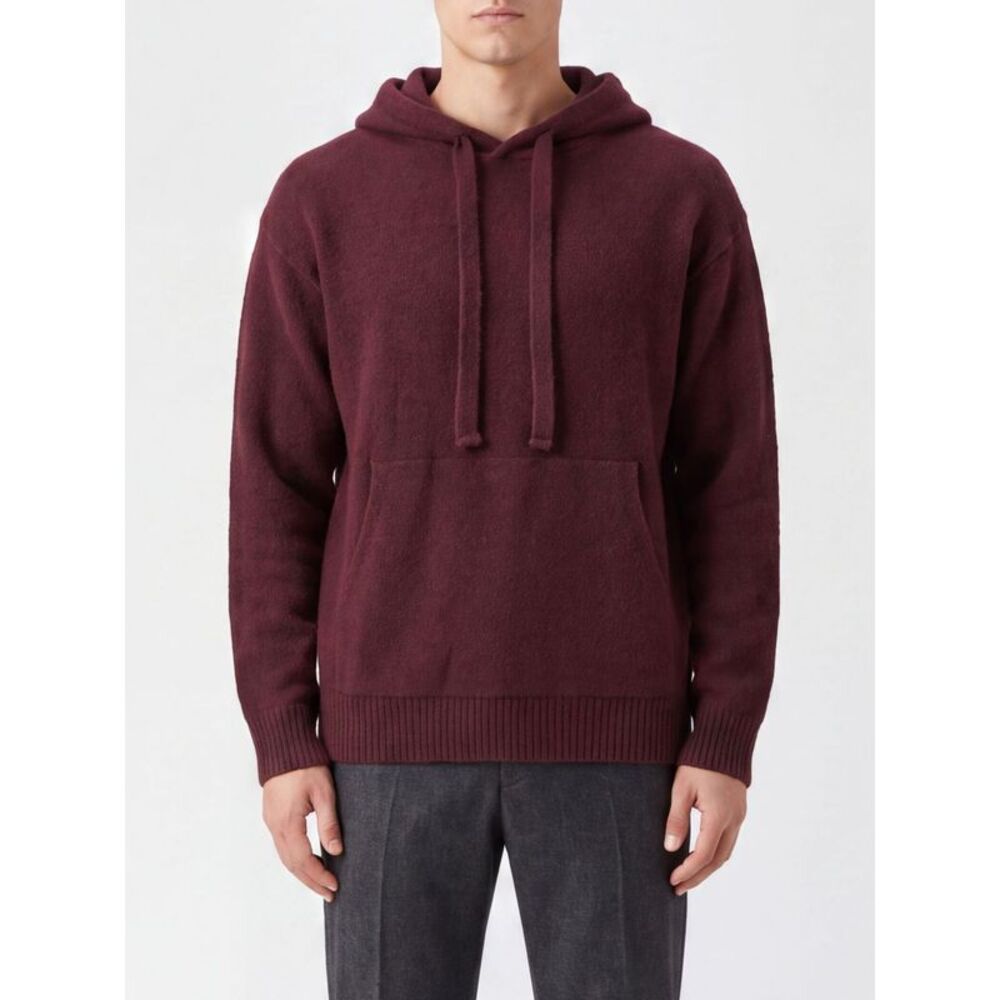 Laneus Men Cashmere And Silk Blend Hoodie Laneus With Pouch Pocket